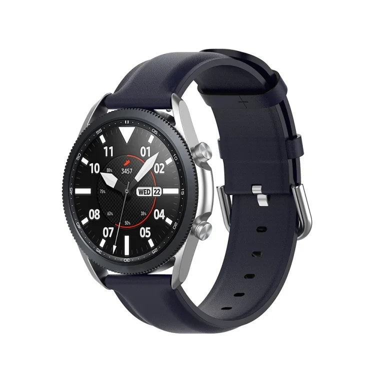 Bracelet en cuir à queue ronde, Taille : Taille unique 22mm, Pour Galaxy Watch 3 45mm