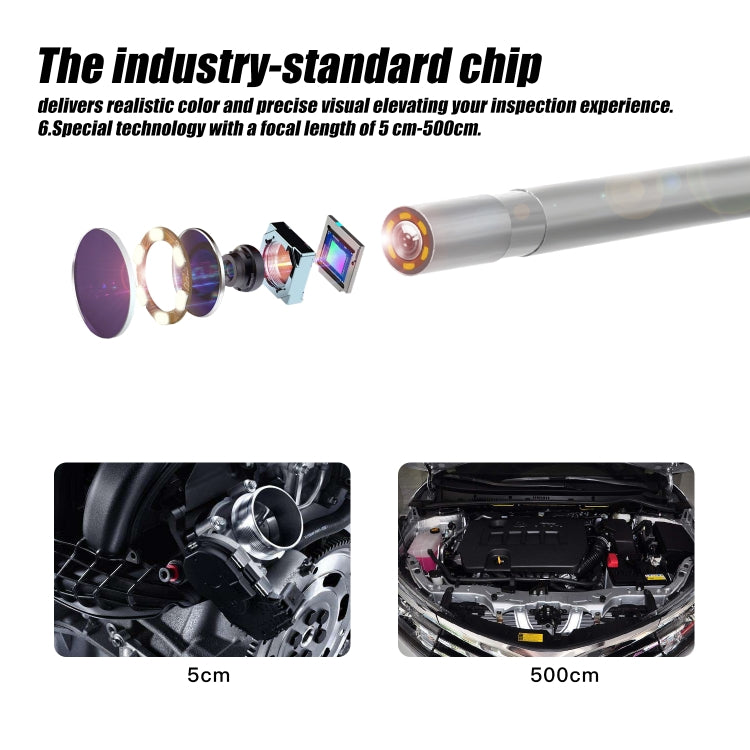 Endoscope numérique WiFi étanche HD 1080P IP67 F240 3,9mm à connexion directe, 2m, 5m, 10m