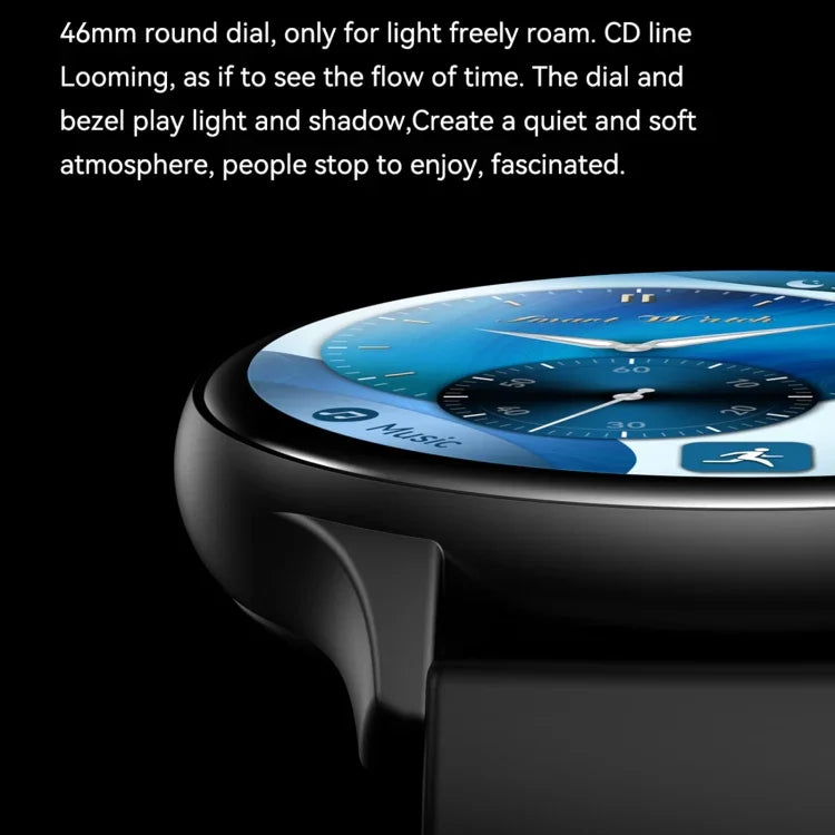 Montre connectée sport HK89 1,43 pouce BT5.0 IP67, compatible avec les notifications d'appels et de messages Bluetooth, et moniteur de fréquence cardiaque et de pression artérielle.