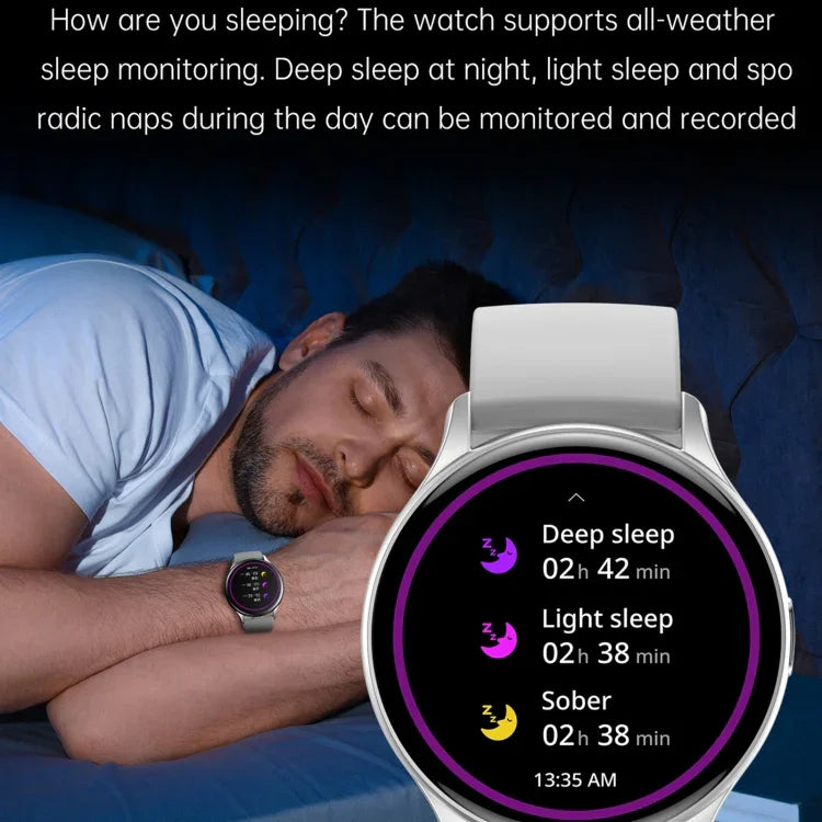 Montre connectée sport HK89 1,43 pouce BT5.0 IP67, compatible avec les notifications d'appels et de messages Bluetooth, et moniteur de fréquence cardiaque et de pression artérielle.