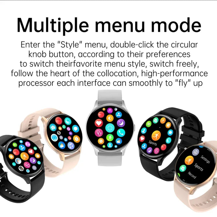 Montre connectée sport HK89 1,43 pouce BT5.0 IP67, compatible avec les notifications d'appels et de messages Bluetooth, et moniteur de fréquence cardiaque et de pression artérielle.