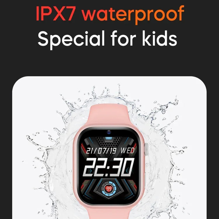 Montre connectée sport enfant K20 1,81 pouce, compatible appels vidéo/notifications de messages/GPS/Wi-Fi/IA
