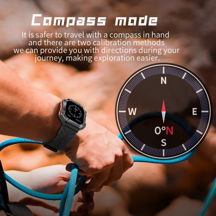 Montre connectée sport KR80 2 pouces BT5.1 IP67, compatible appels Bluetooth, suivi du sommeil, saturation en oxygène, fréquence cardiaque et pression artérielle