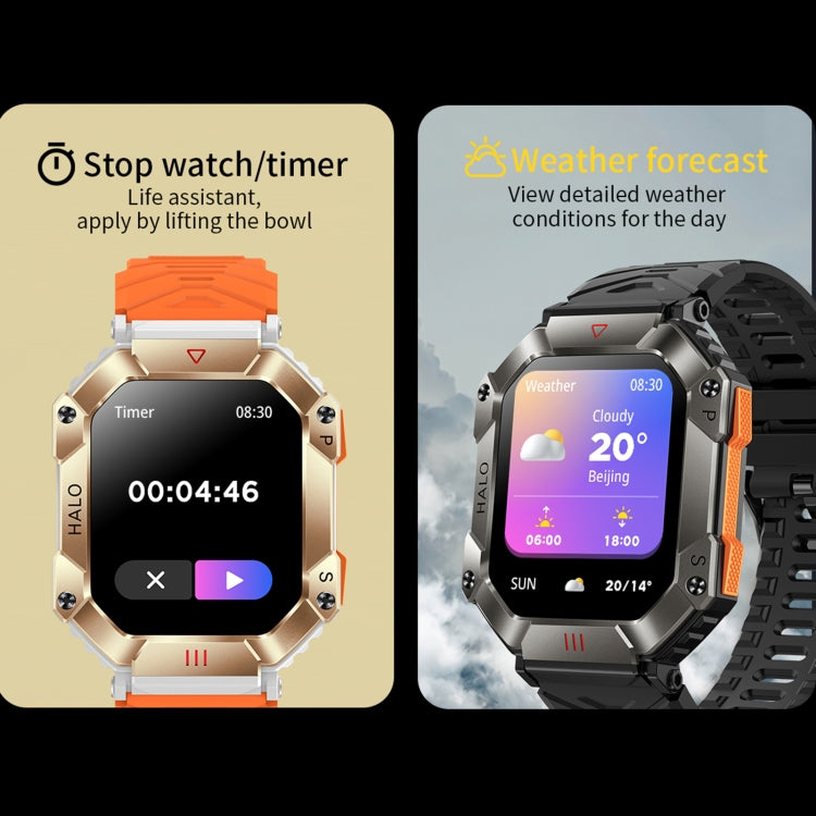 Montre connectée sport KR80 2 pouces BT5.1 IP67, compatible appels Bluetooth, suivi du sommeil, saturation en oxygène, fréquence cardiaque et pression artérielle
