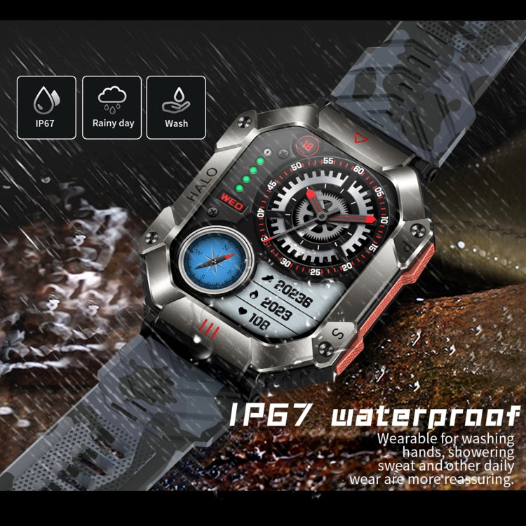 Montre connectée sport KR80 2 pouces BT5.1 IP67, compatible appels Bluetooth, suivi du sommeil, saturation en oxygène, fréquence cardiaque et pression artérielle
