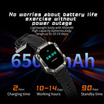 Montre connectée sport KR80 2 pouces BT5.1 IP67, compatible appels Bluetooth, suivi du sommeil, saturation en oxygène, fréquence cardiaque et pression artérielle
