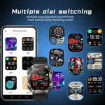 Montre connectée sport KR80 2 pouces BT5.1 IP67, compatible appels Bluetooth, suivi du sommeil, saturation en oxygène, fréquence cardiaque et pression artérielle