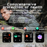 Montre connectée sport KR80 2 pouces BT5.1 IP67, compatible appels Bluetooth, suivi du sommeil, saturation en oxygène, fréquence cardiaque et pression artérielle