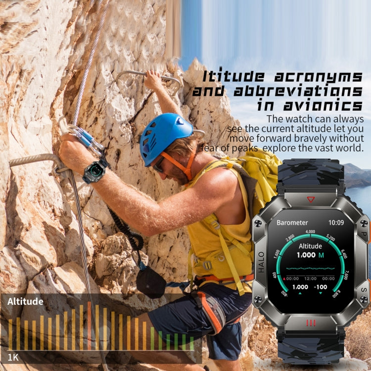 Montre connectée sport KR80 2 pouces BT5.1 IP67, compatible appels Bluetooth, suivi du sommeil, saturation en oxygène, fréquence cardiaque et pression artérielle