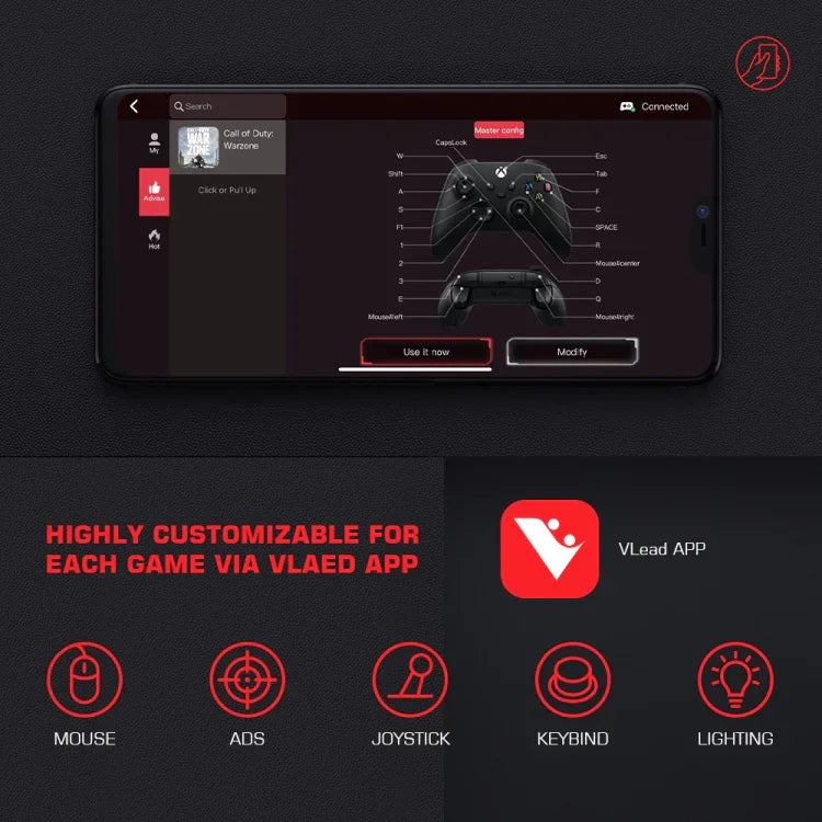 GameSir LeadJoy VX2 AimBox Convertisseur Clavier Souris pour Console de Jeu Xbox / PS4