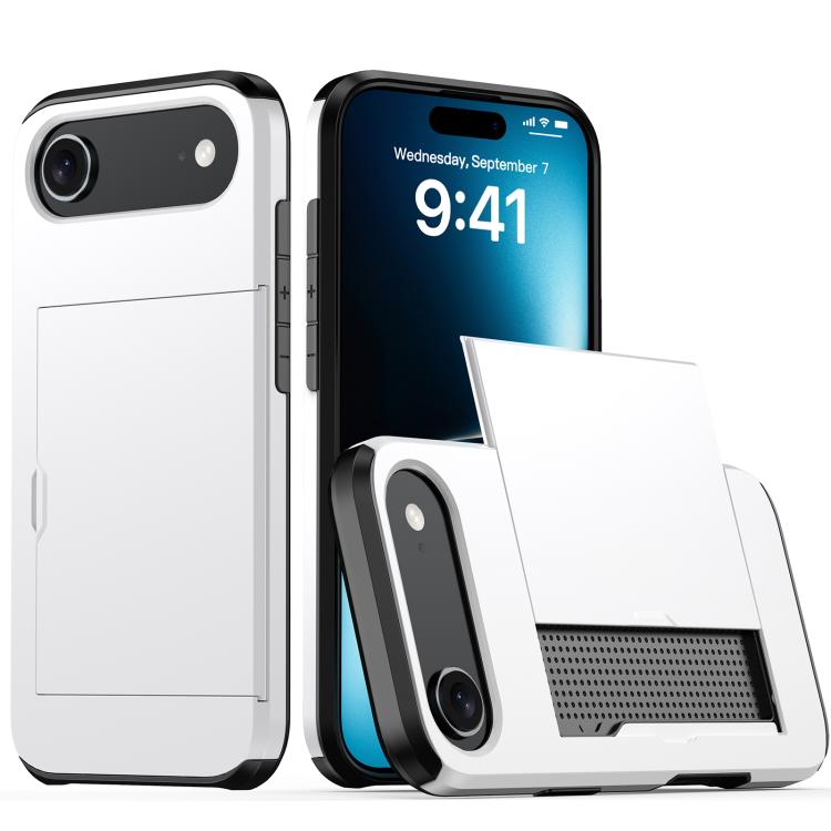 Étui de téléphone antichoc blindé avec fente pour cartes, pour iPhone Air, pour iPhone 16 Pro Max, pour iPhone 16 Pro, pour iPhone 16 Plus