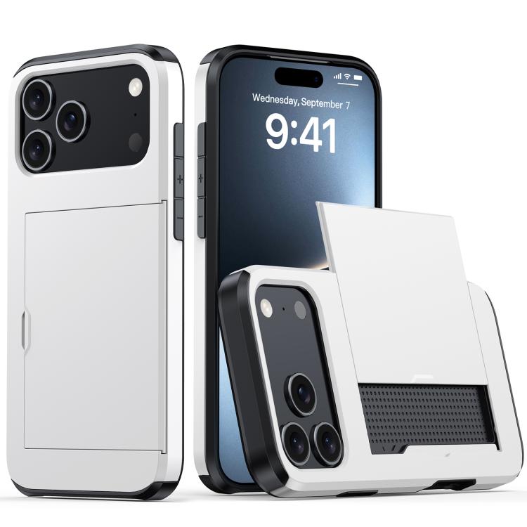 Étui de téléphone antichoc blindé avec fente pour cartes, pour iPhone Air, pour iPhone 16 Pro Max, pour iPhone 16 Pro, pour iPhone 16 Plus