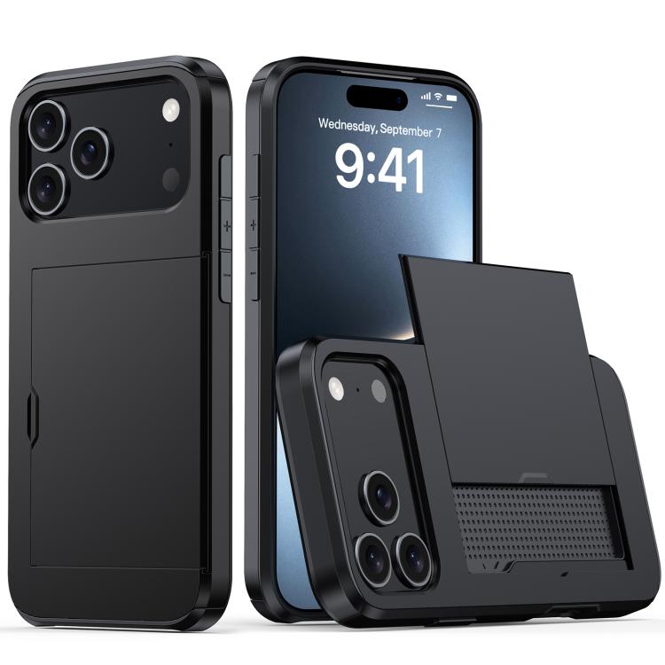 Étui de téléphone antichoc Armor avec fente pour carte, pour iPhone 17e / 16e, pour iPhone 17 Pro Max, pour iPhone 17 Pro, pour iPhone 17