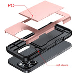 Étui de téléphone antichoc Armor avec fente pour carte, pour iPhone 17e / 16e, pour iPhone 17 Pro Max, pour iPhone 17 Pro, pour iPhone 17