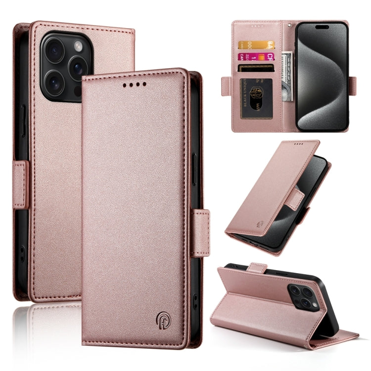 Étui de téléphone en cuir dépoli à boucle latérale magnétique, Pour iPhone 16 Pro, Pour iPhone 16 Plus, Pour iPhone 16, Pour iPhone 15 Pro Max, Pour iPhone 15 Pro, Pour iPhone 15 Plus