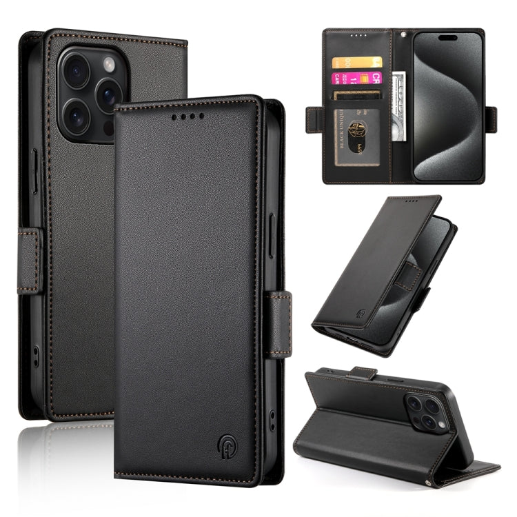 Étui de téléphone en cuir dépoli à boucle latérale magnétique, Pour iPhone 16 Pro, Pour iPhone 16 Plus, Pour iPhone 16, Pour iPhone 15 Pro Max, Pour iPhone 15 Pro, Pour iPhone 15 Plus