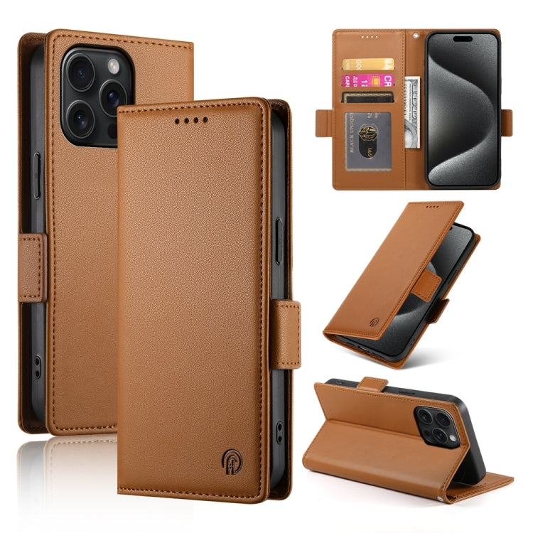 Étui de téléphone en cuir dépoli à boucle latérale magnétique, Pour iPhone 16 Pro, Pour iPhone 16 Plus, Pour iPhone 16, Pour iPhone 15 Pro Max, Pour iPhone 15 Pro, Pour iPhone 15 Plus