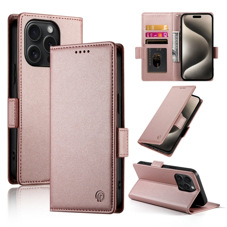 Étui de téléphone en cuir dépoli à boucle latérale magnétique, Pour iPhone 16 Pro, Pour iPhone 16 Plus, Pour iPhone 16, Pour iPhone 15 Pro Max, Pour iPhone 15 Pro, Pour iPhone 15 Plus