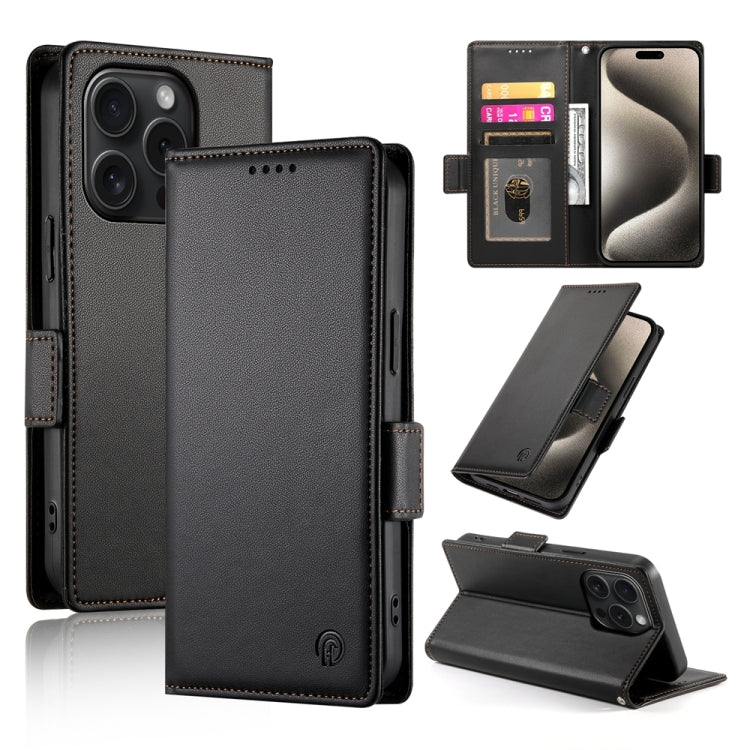 Étui de téléphone en cuir dépoli à boucle latérale magnétique, Pour iPhone 16 Pro, Pour iPhone 16 Plus, Pour iPhone 16, Pour iPhone 15 Pro Max, Pour iPhone 15 Pro, Pour iPhone 15 Plus