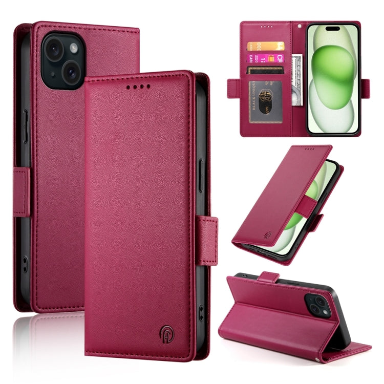 Étui de téléphone en cuir dépoli à boucle latérale magnétique, Pour iPhone 16 Pro, Pour iPhone 16 Plus, Pour iPhone 16, Pour iPhone 15 Pro Max, Pour iPhone 15 Pro, Pour iPhone 15 Plus