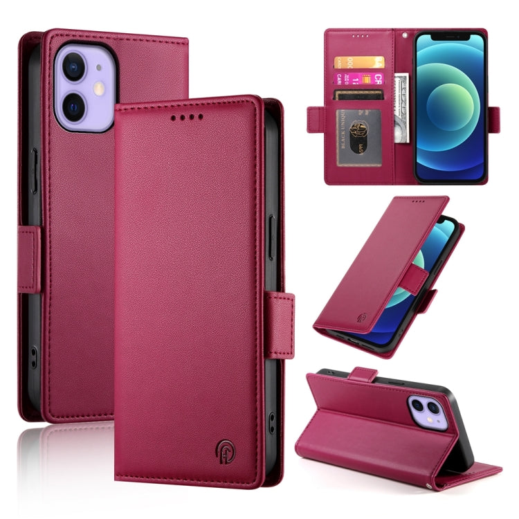 Coque de téléphone en cuir dépoli magnétique à boucle latérale, pour iPhone 12 mini, pour iPhone 11 Pro Max, pour iPhone 11, pour iPhone 11 Pro, pour iPhone X / XS, pour iPhone XR