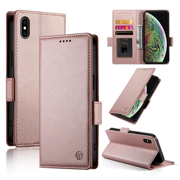 Coque de téléphone en cuir dépoli à boucle latérale magnétique, pour iPhone XS Max, pour iPhone 8 Plus / 7 Plus