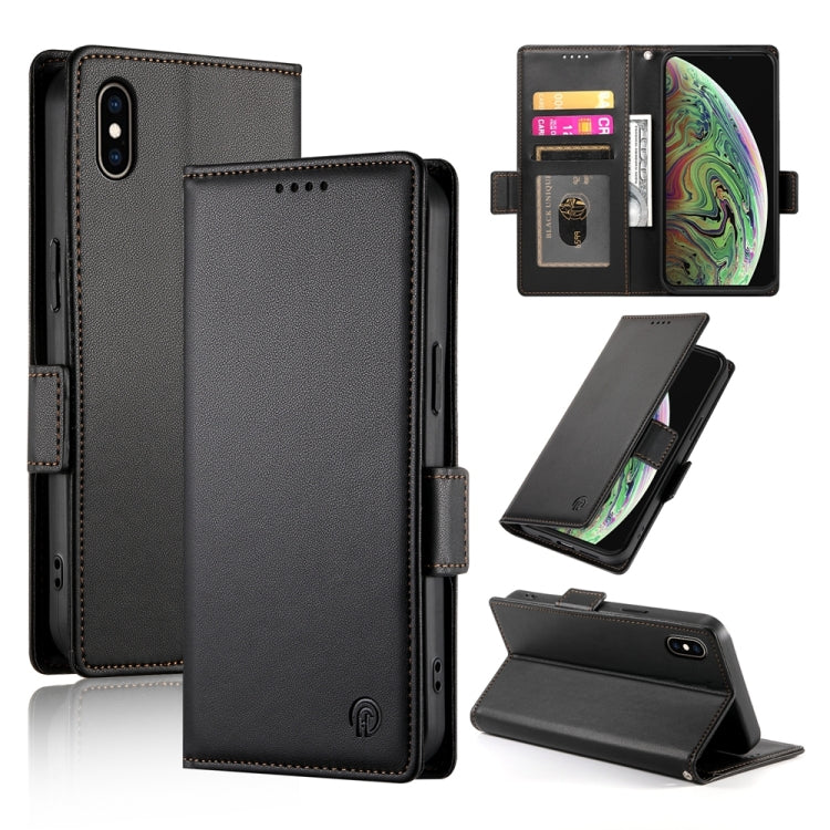 Coque de téléphone en cuir dépoli à boucle latérale magnétique, pour iPhone XS Max, pour iPhone 8 Plus / 7 Plus