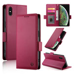 Coque de téléphone en cuir dépoli à boucle latérale magnétique, pour iPhone XS Max, pour iPhone 8 Plus / 7 Plus