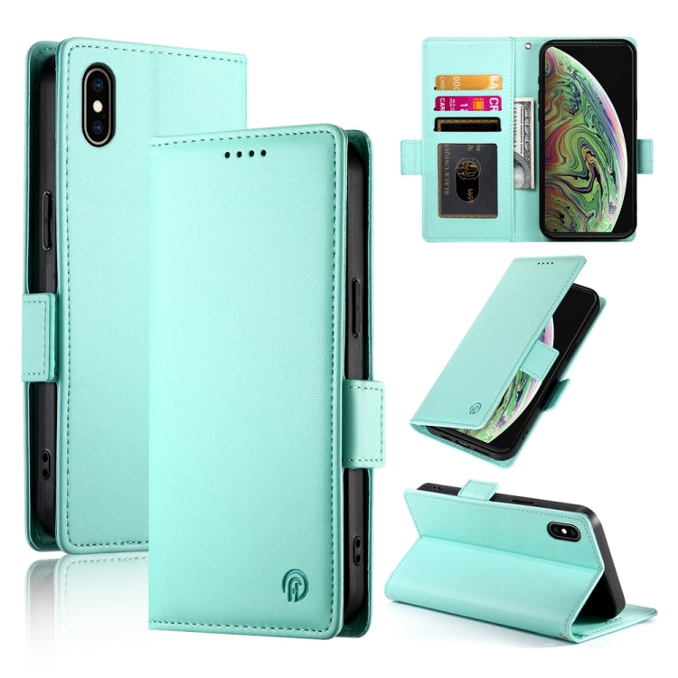 Coque de téléphone en cuir dépoli à boucle latérale magnétique, pour iPhone XS Max, pour iPhone 8 Plus / 7 Plus