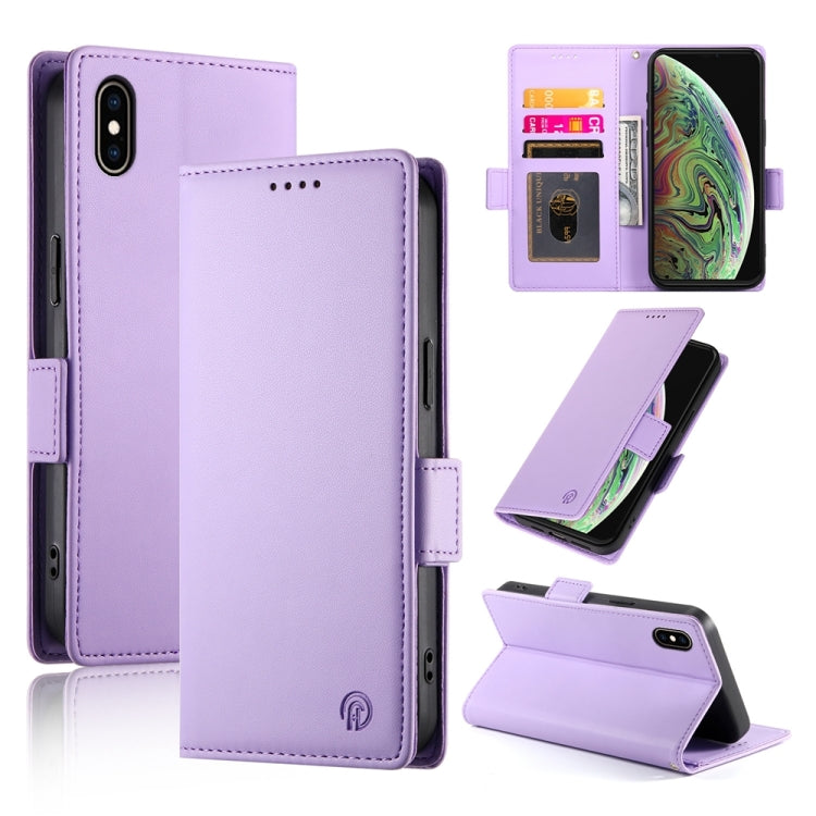 Coque de téléphone en cuir dépoli à boucle latérale magnétique, pour iPhone XS Max, pour iPhone 8 Plus / 7 Plus