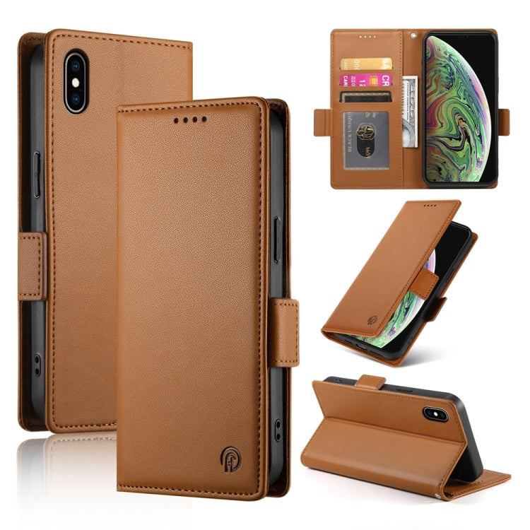 Coque de téléphone en cuir dépoli à boucle latérale magnétique, pour iPhone XS Max, pour iPhone 8 Plus / 7 Plus