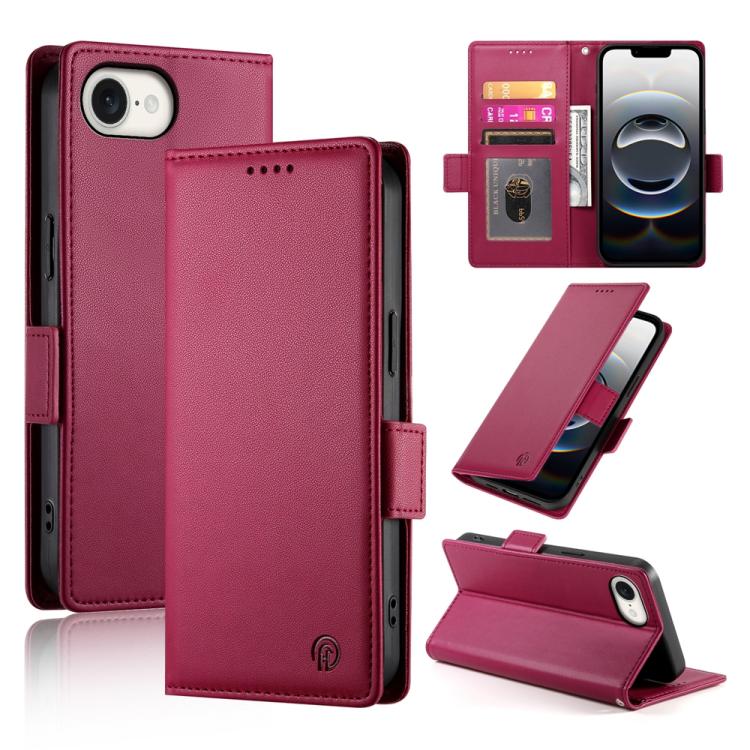 Étui de téléphone en cuir dépoli magnétique à boucle latérale, pour iPhone 17e / 16e, pour iPhone 17 Pro Max, pour iPhone 17 Pro, pour iPhone 17, pour iPhone Air, pour iPhone 16 Pro Max