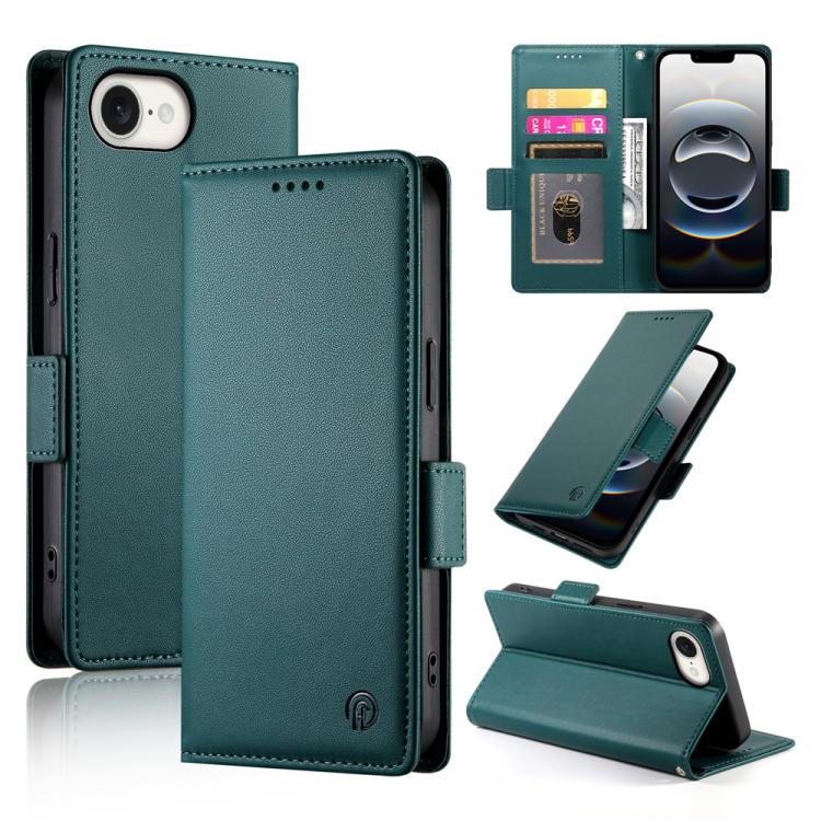 Étui de téléphone en cuir dépoli magnétique à boucle latérale, pour iPhone 17e / 16e, pour iPhone 17 Pro Max, pour iPhone 17 Pro, pour iPhone 17, pour iPhone Air, pour iPhone 16 Pro Max