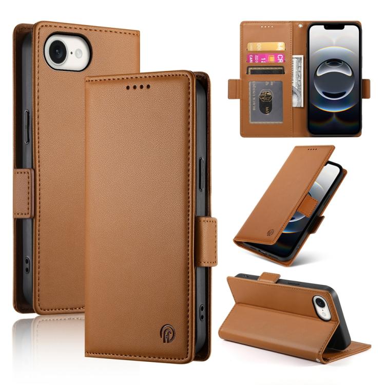 Étui de téléphone en cuir dépoli magnétique à boucle latérale, pour iPhone 17e / 16e, pour iPhone 17 Pro Max, pour iPhone 17 Pro, pour iPhone 17, pour iPhone Air, pour iPhone 16 Pro Max