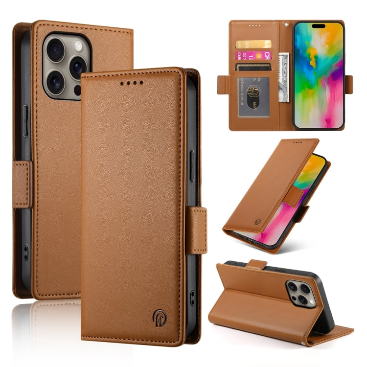Étui de téléphone en cuir dépoli magnétique à boucle latérale, pour iPhone 17e / 16e, pour iPhone 17 Pro Max, pour iPhone 17 Pro, pour iPhone 17, pour iPhone Air, pour iPhone 16 Pro Max