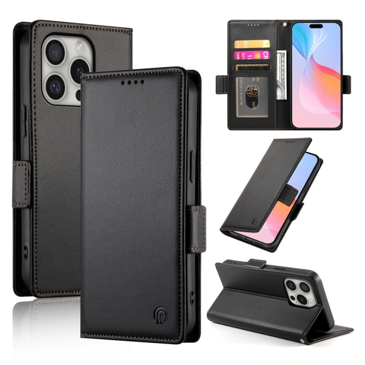 Étui de téléphone en cuir dépoli à boucle latérale magnétique, Pour iPhone 16 Pro, Pour iPhone 16 Plus, Pour iPhone 16, Pour iPhone 15 Pro Max, Pour iPhone 15 Pro, Pour iPhone 15 Plus