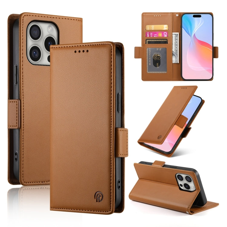 Étui de téléphone en cuir dépoli à boucle latérale magnétique, Pour iPhone 16 Pro, Pour iPhone 16 Plus, Pour iPhone 16, Pour iPhone 15 Pro Max, Pour iPhone 15 Pro, Pour iPhone 15 Plus