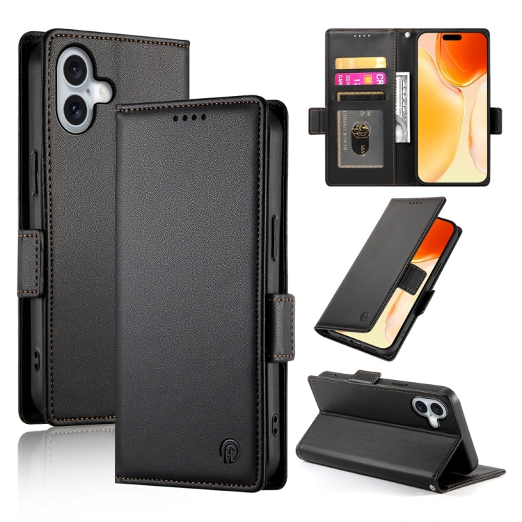 Étui de téléphone en cuir dépoli à boucle latérale magnétique, Pour iPhone 16 Pro, Pour iPhone 16 Plus, Pour iPhone 16, Pour iPhone 15 Pro Max, Pour iPhone 15 Pro, Pour iPhone 15 Plus
