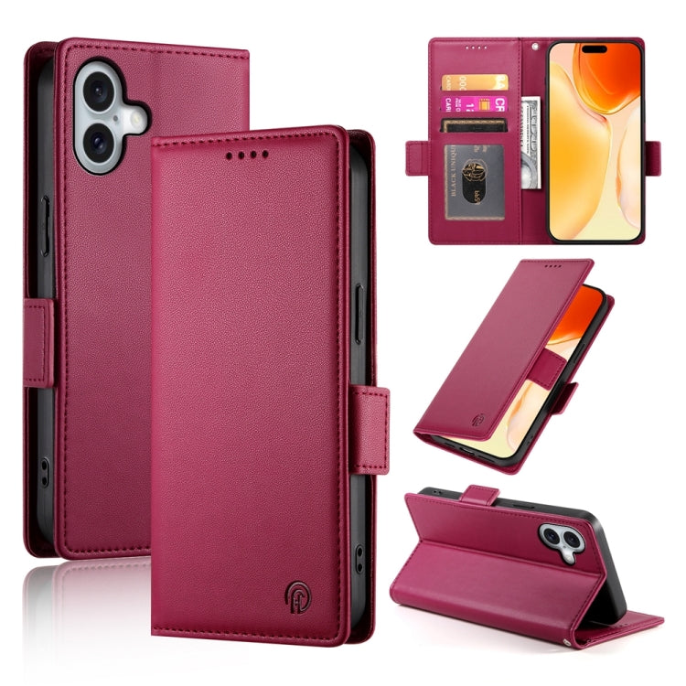 Étui de téléphone en cuir dépoli à boucle latérale magnétique, Pour iPhone 16 Pro, Pour iPhone 16 Plus, Pour iPhone 16, Pour iPhone 15 Pro Max, Pour iPhone 15 Pro, Pour iPhone 15 Plus
