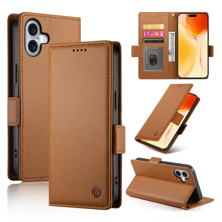 Étui de téléphone en cuir dépoli à boucle latérale magnétique, Pour iPhone 16 Pro, Pour iPhone 16 Plus, Pour iPhone 16, Pour iPhone 15 Pro Max, Pour iPhone 15 Pro, Pour iPhone 15 Plus