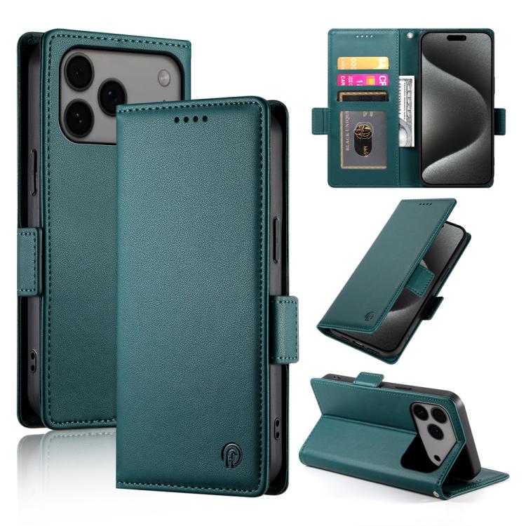 Étui de téléphone en cuir dépoli magnétique à boucle latérale, pour iPhone 17e / 16e, pour iPhone 17 Pro Max, pour iPhone 17 Pro, pour iPhone 17, pour iPhone Air, pour iPhone 16 Pro Max