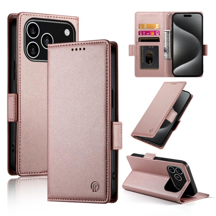 Étui de téléphone en cuir dépoli magnétique à boucle latérale, pour iPhone 17e / 16e, pour iPhone 17 Pro Max, pour iPhone 17 Pro, pour iPhone 17, pour iPhone Air, pour iPhone 16 Pro Max