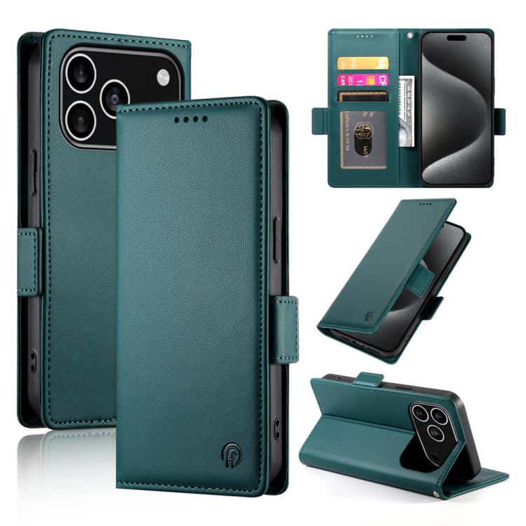 Étui de téléphone en cuir dépoli magnétique à boucle latérale, pour iPhone 17e / 16e, pour iPhone 17 Pro Max, pour iPhone 17 Pro, pour iPhone 17, pour iPhone Air, pour iPhone 16 Pro Max
