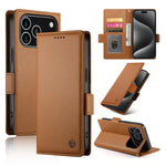 Étui de téléphone en cuir dépoli magnétique à boucle latérale, pour iPhone 17e / 16e, pour iPhone 17 Pro Max, pour iPhone 17 Pro, pour iPhone 17, pour iPhone Air, pour iPhone 16 Pro Max