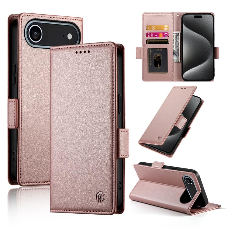 Étui de téléphone en cuir dépoli magnétique à boucle latérale, pour iPhone 17e / 16e, pour iPhone 17 Pro Max, pour iPhone 17 Pro, pour iPhone 17, pour iPhone Air, pour iPhone 16 Pro Max