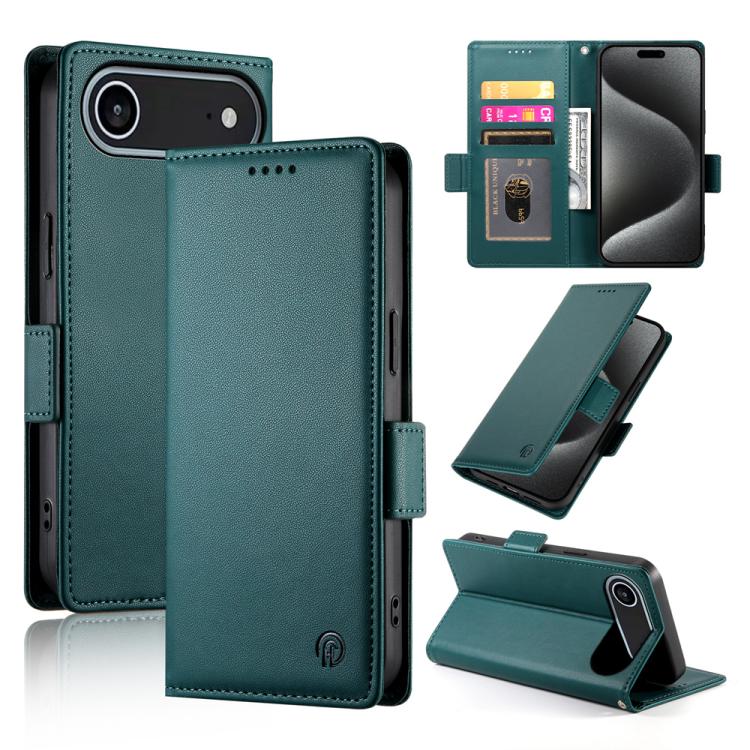 Étui de téléphone en cuir dépoli magnétique à boucle latérale, pour iPhone 17e / 16e, pour iPhone 17 Pro Max, pour iPhone 17 Pro, pour iPhone 17, pour iPhone Air, pour iPhone 16 Pro Max