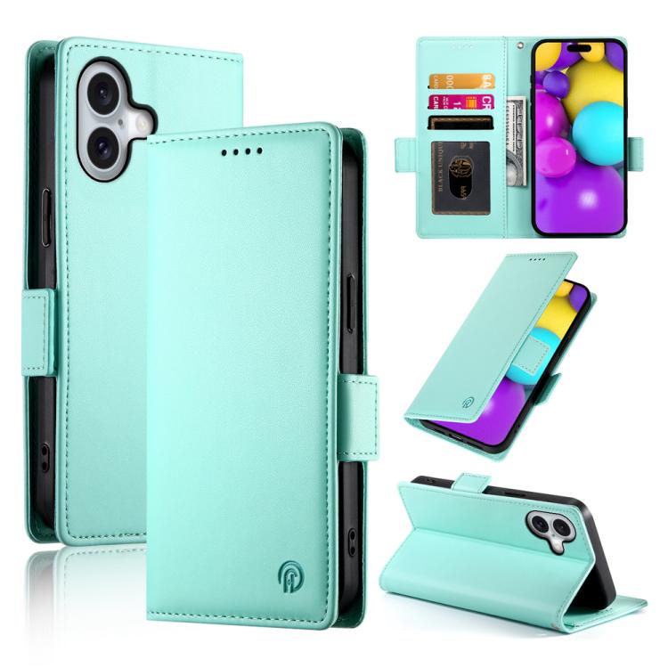 Étui de téléphone en cuir dépoli magnétique à boucle latérale, pour iPhone 17e / 16e, pour iPhone 17 Pro Max, pour iPhone 17 Pro, pour iPhone 17, pour iPhone Air, pour iPhone 16 Pro Max