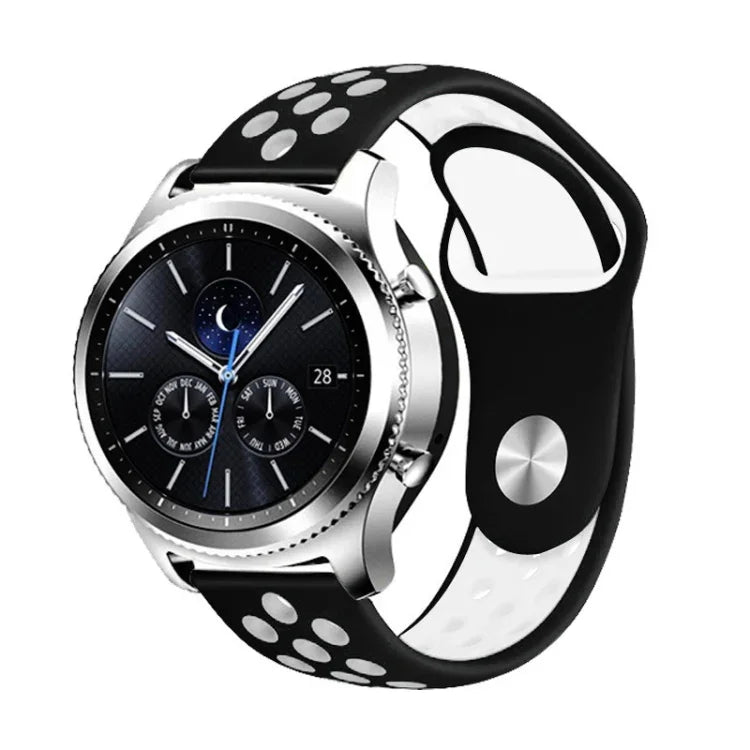 Bracelet de montre de remplacement en silicone bicolore 22 mm pour Samsung Gear S4 Active