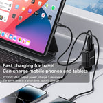 Chargeur Yesido YC69 30W USB + Double USB-C / Type-C avec Affichage Numérique, Spécification : Prise EU, YC69