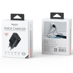 Chargeur Yesido YC69 30W USB + Double USB-C / Type-C avec Affichage Numérique, Spécification : Prise EU, YC69